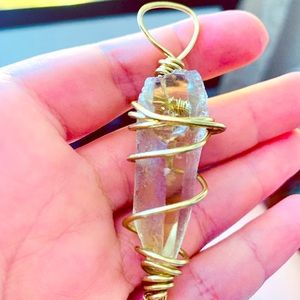 Unique High-Quality Citrine Wire-Wrap Pendant!
